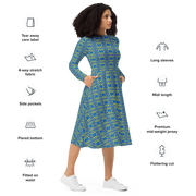 Direct long sleeve midi dress