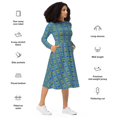 Direct long sleeve midi dress