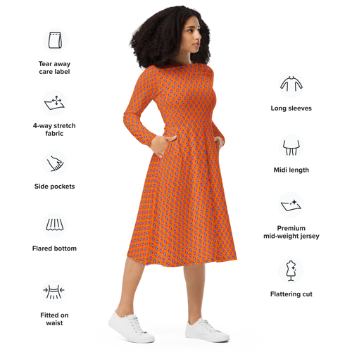 Hour Glass long sleeve midi dress
