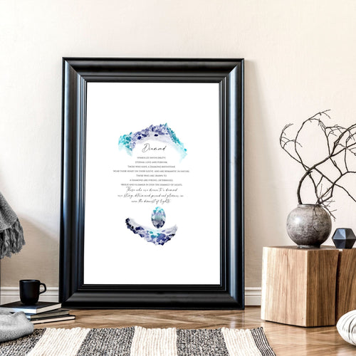 April Diamond Birthstone wall art print