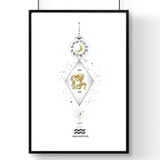 Aquarius constellation wall art print | Zodiac horoscope sign
