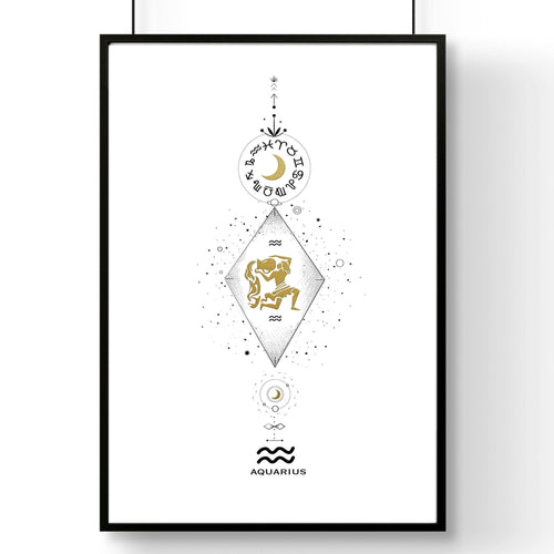 Aquarius constellation wall art print | Zodiac horoscope sign