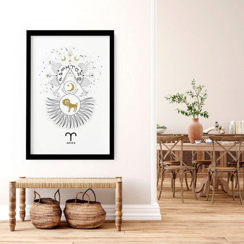 Aries zodiac sign wall art print | Zodiac sign horoscopes