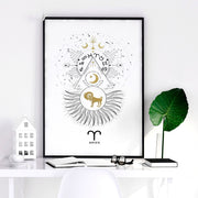 Aries zodiac sign wall art print | Zodiac sign horoscopes