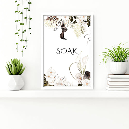 Bathroom Wall Art Black & White Set of 3 Prints