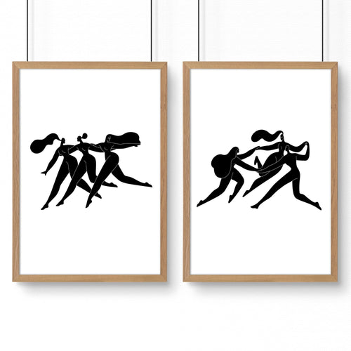Art For Hallway | Set of 2 Boho Women Wall art Prints