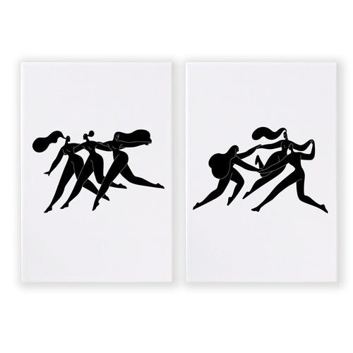 Art For Hallway | Set of 2 Boho Women Wall art Prints