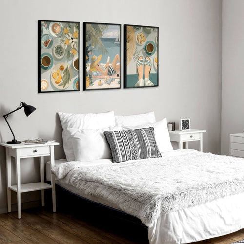 Art Print With Frame | Set of 3 Italian Lifestyle Wall art Prints