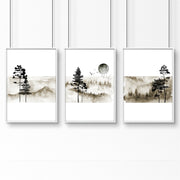 Art prints Scandinavian for bedroom | set of 3 wall art prints
