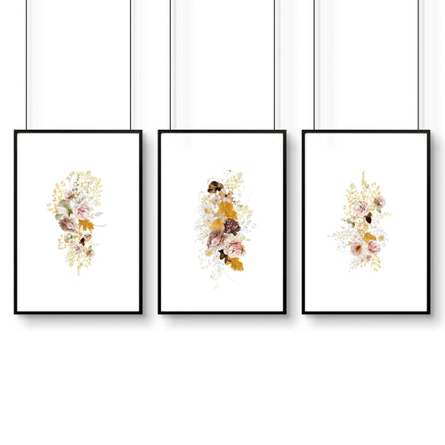 Artwork for a living room | set of 3 Shabby Chic wall art prints