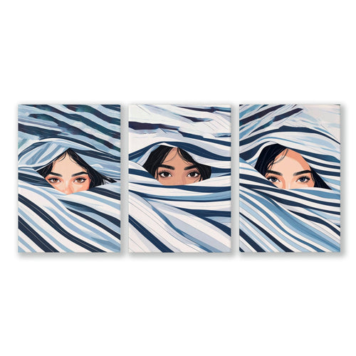 Artwork For Bedroom Wall | Set of 3 Boho Women Wall art Prints