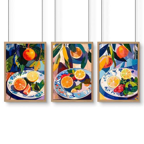 Artwork For Kitchen | Set of 3 Citrus Wall art Prints