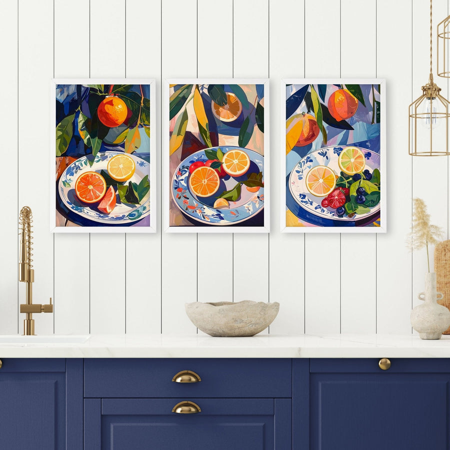 Artwork For Kitchen | Set of 3 Citrus Wall art Prints