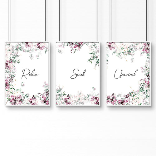 Artwork In Bathroom | Set of 3 wall art prints