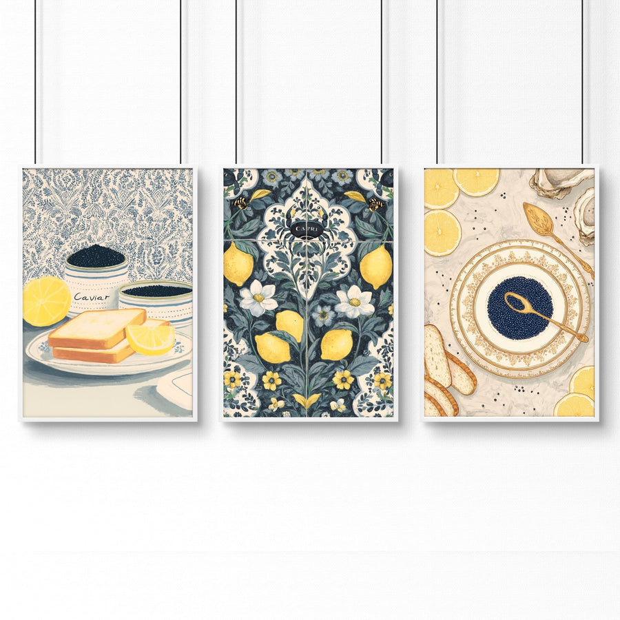 Artwork In Kitchen | Set of 3 Italian Lifestyle Wall art Prints