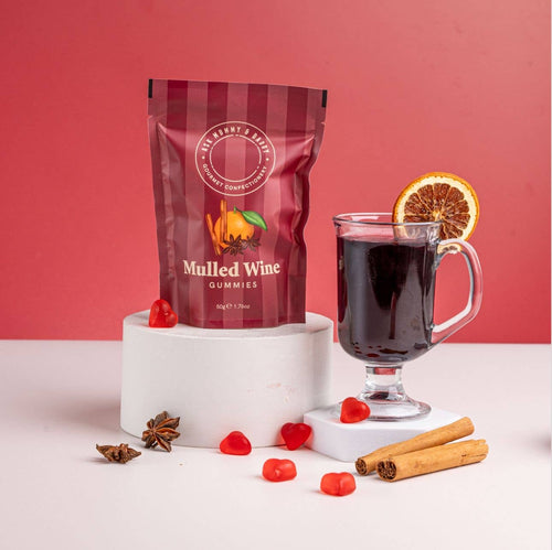 Ask Mummy & Daddy Mulled Wine Gummies 50g Pouch – Heart Shaped Mulled Wine Flavoured Sweets