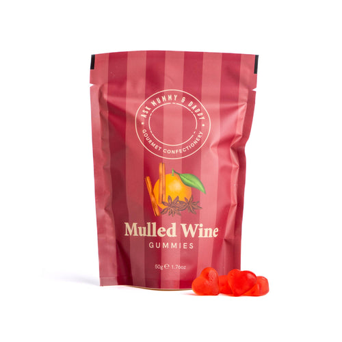 Ask Mummy & Daddy Mulled Wine Gummies 50g Pouch – Heart Shaped Mulled Wine Flavoured Sweets