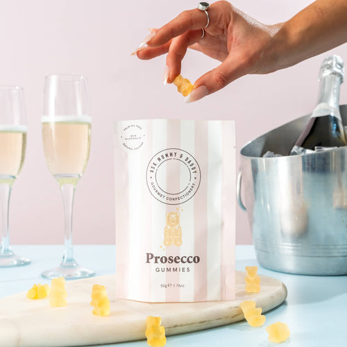 Ask Mummy & Daddy Prosecco Gummy Bears 50g Pouch – Prosecco Flavoured Gummies
