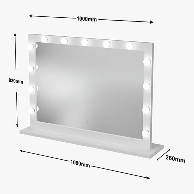 Audrey Hollywood Mirror White 100x80cm