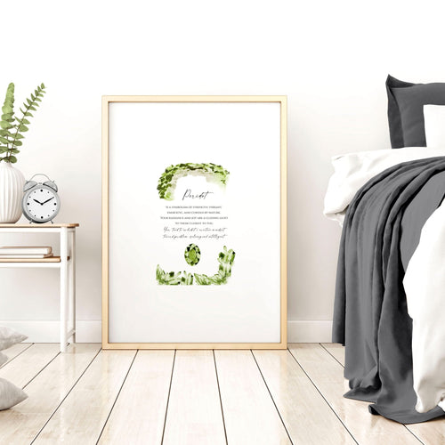 August Peridot Birthstone wall art print