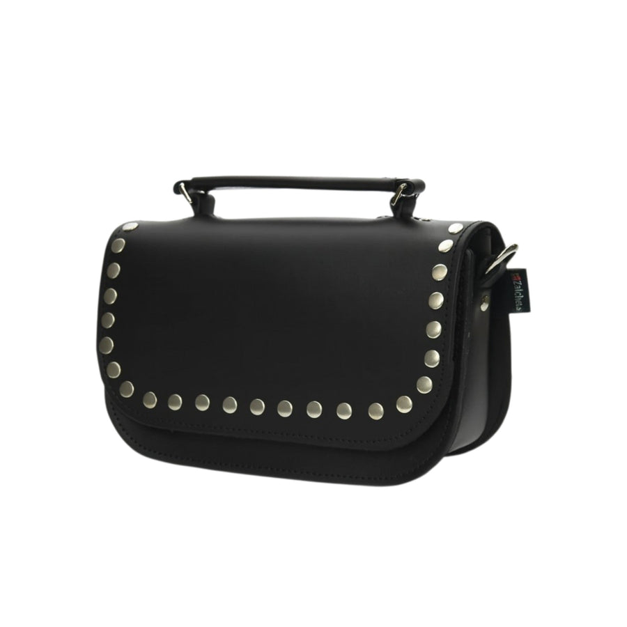 Aura Handmade Leather Bag - Black Studded