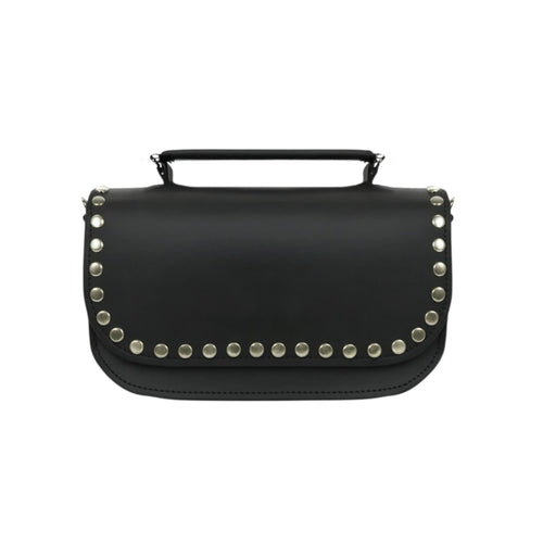 Aura Handmade Leather Bag - Black Studded