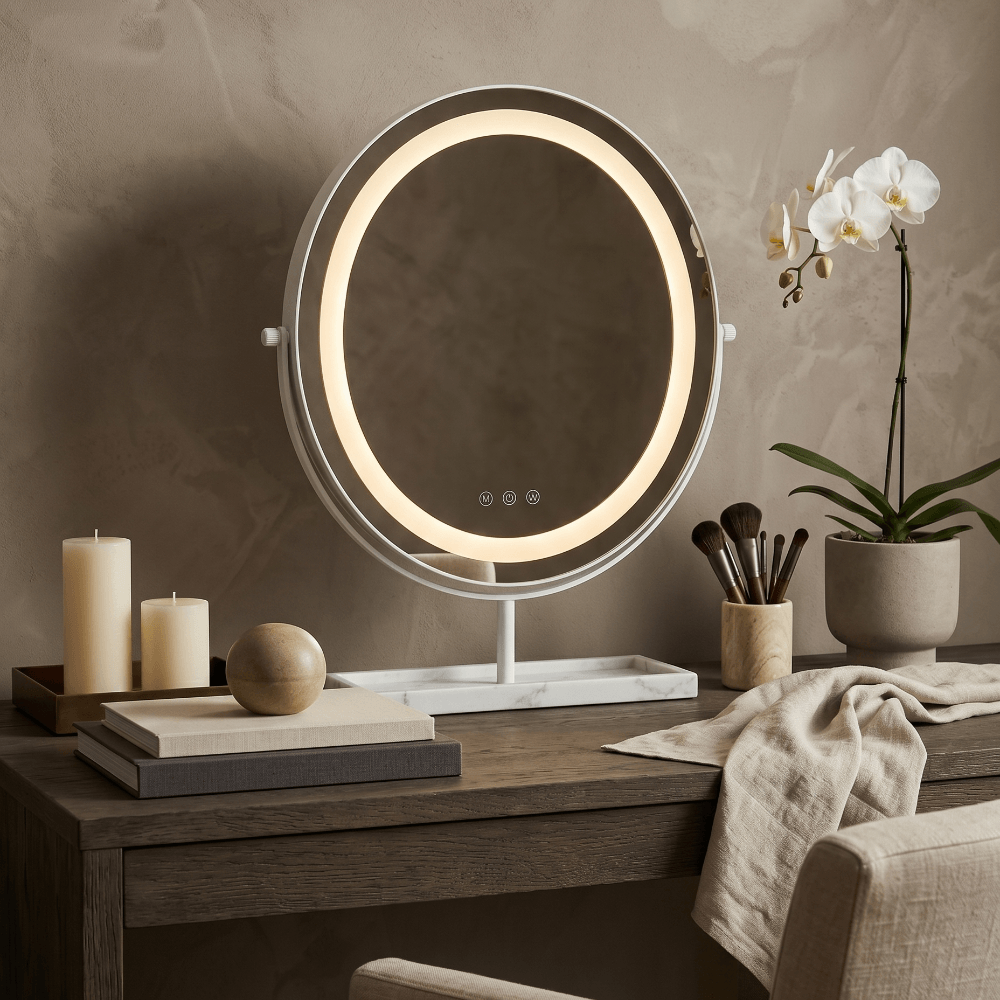 Aurelia LED Vanity Mirror White & Marble