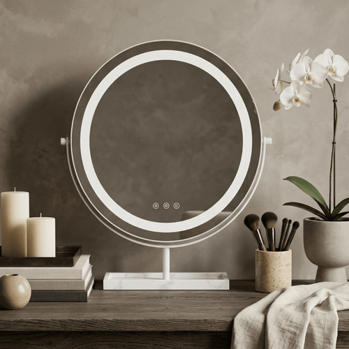 Aurelia LED Vanity Mirror White & Marble