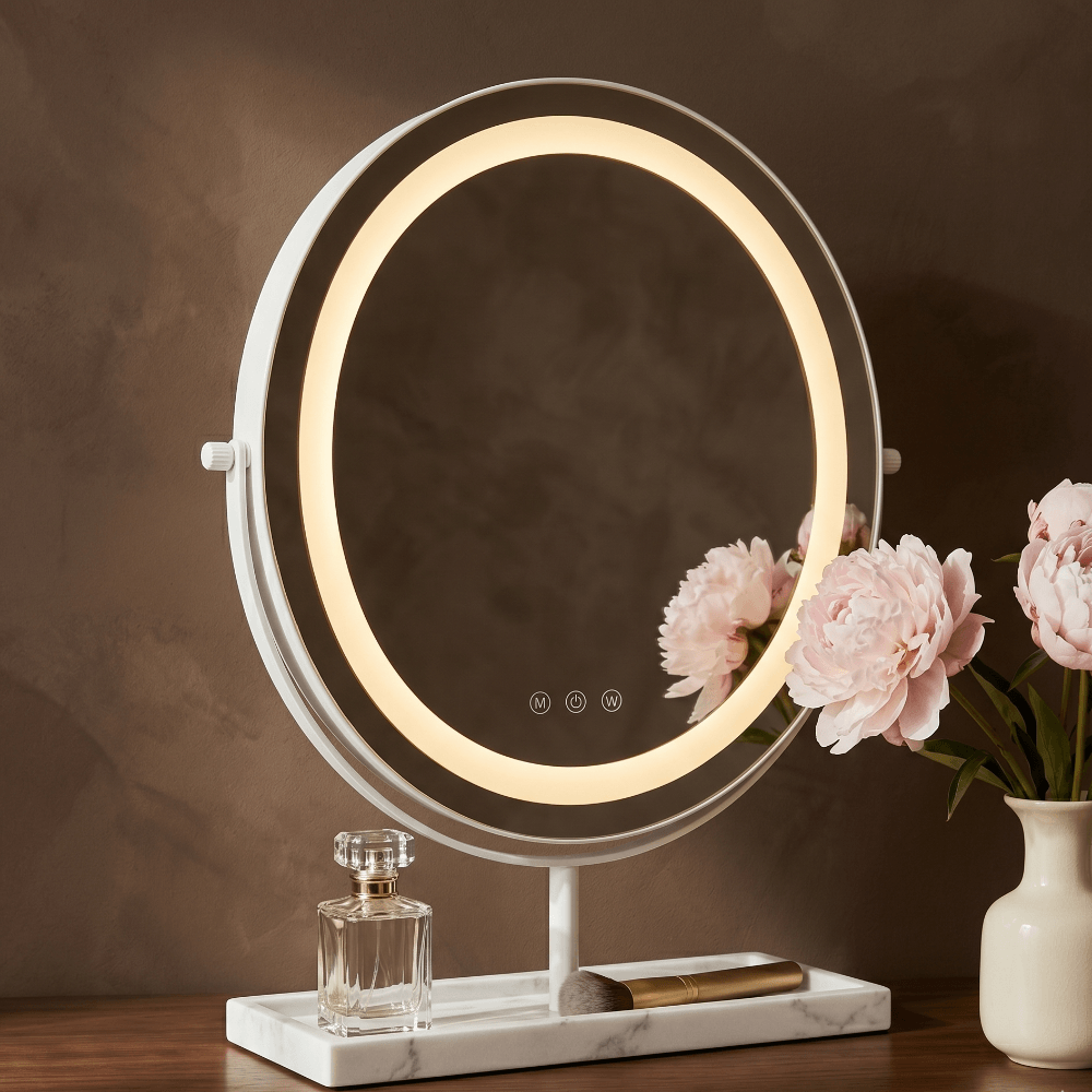 Aurelia LED Vanity Mirror White & Marble