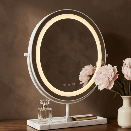 Aurelia LED Vanity Mirror White & Marble