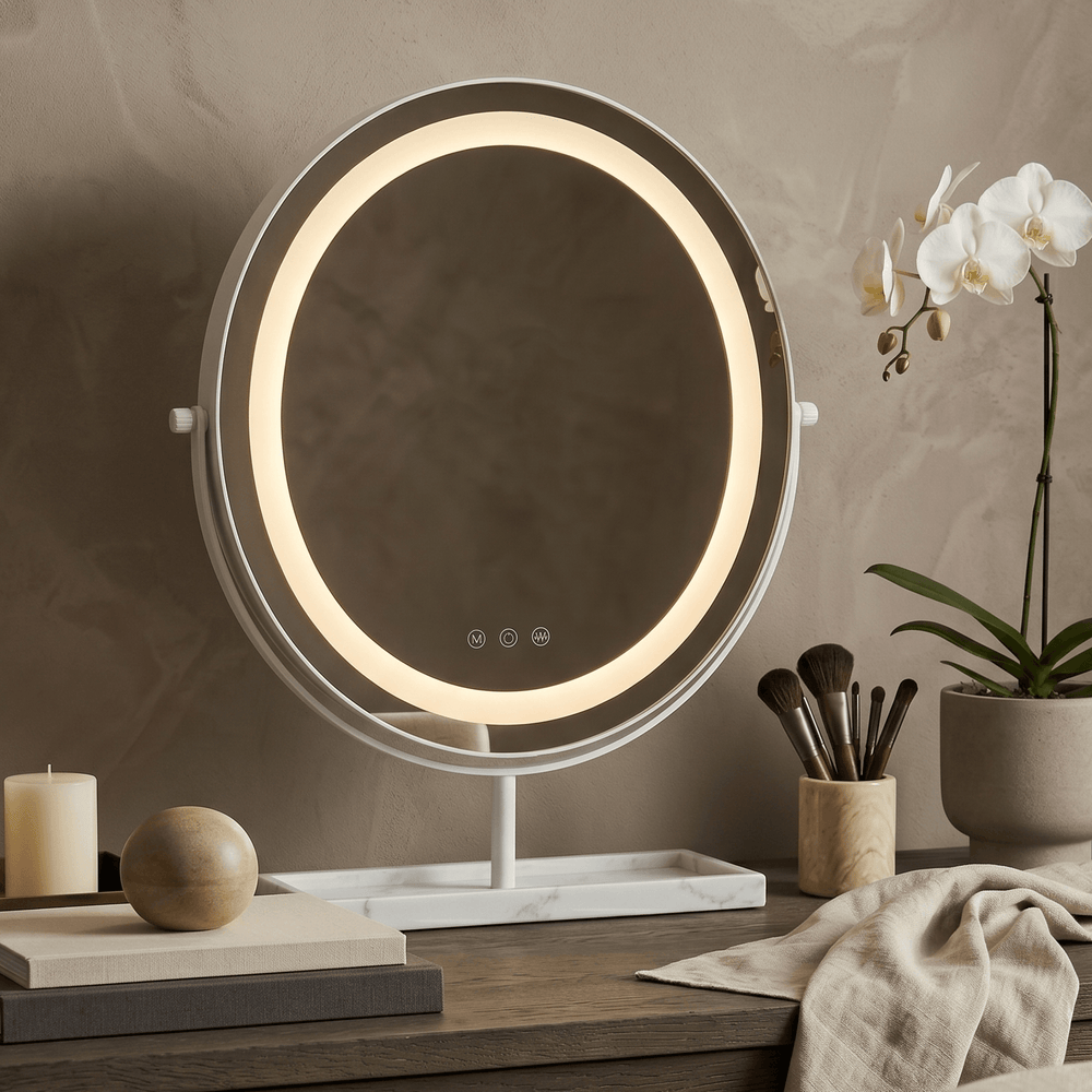 Aurelia LED Vanity Mirror White & Marble