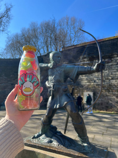 Ay Up Me Duck Charity Support Vegan Sweet Message Bottle