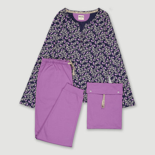 Fairtrade Organic Long Sleeve Pyjama Set with Bag (Patterned)