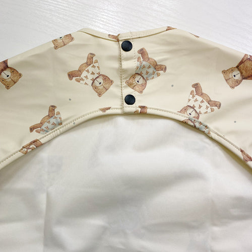 Long Sleeved Baby Bib - Teddy Bear Print