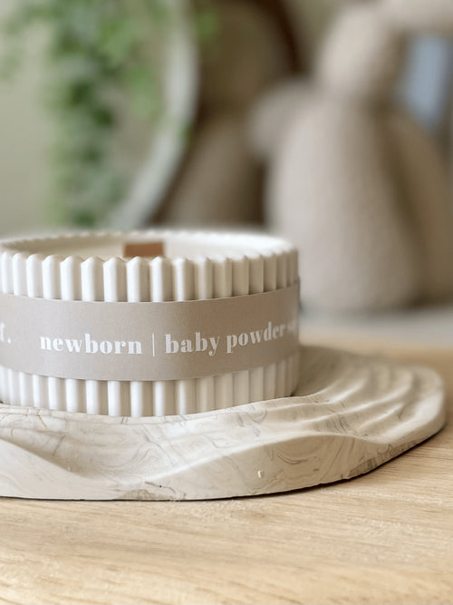 Baby Powder Stoneware Soy Candle – Scandi Minimalist Home Candle