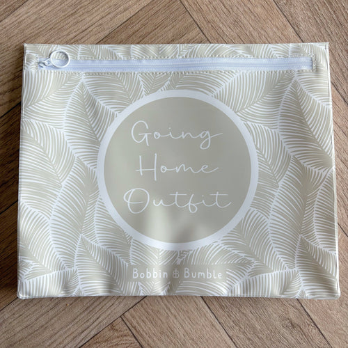 Hospital Bag Organiser Pouches - Unisex Beige Leaf Print