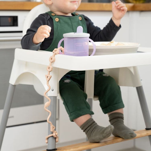 Squiggle Strap® Antimicrobial Toy Strap (2pcs) - Blush Pink & Cool Grey