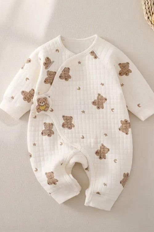 The Happy Bear Boucle Wrap Baby Grow Romper