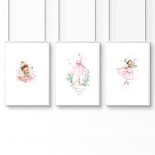 Ballerina Prints | Set of 3 wall art prints