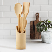 Bamboo Kitchen Utensils with Holder Set