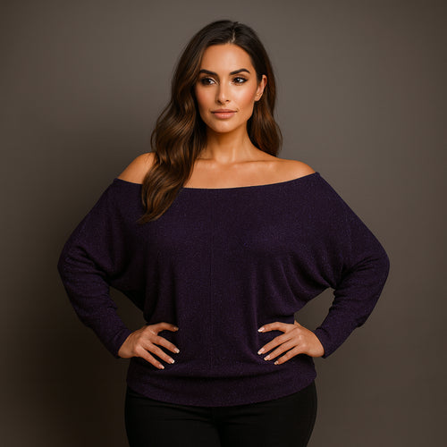 Sparkly Shimmer Off Shoulder Bardot Top