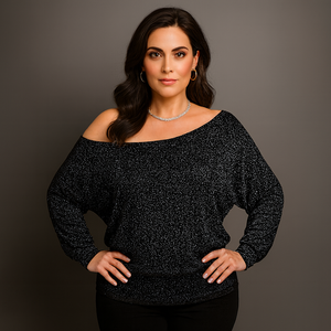 Sparkly Shimmer Off Shoulder Bardot Top