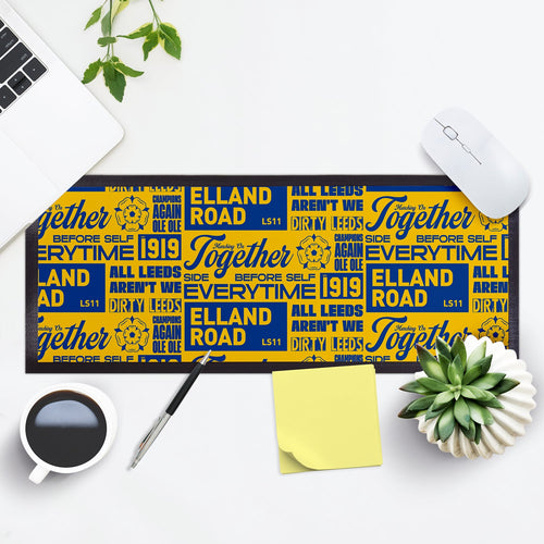 Leeds - Word Montage - Yellow & Blue - Bar Runner