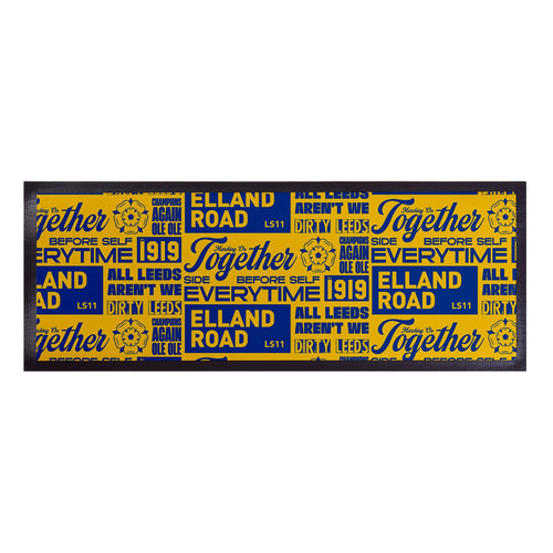 Leeds - Word Montage - Yellow & Blue - Bar Runner