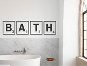 Bath Scrabble Wall Art Sticker – Fun Bathroom Word Decor