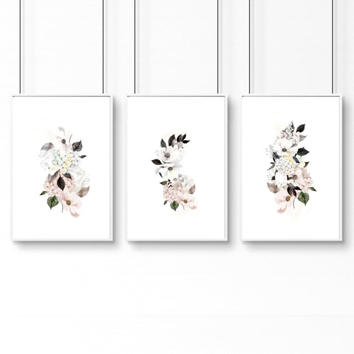 Bathroom prints framed | set of 3 wall art prints