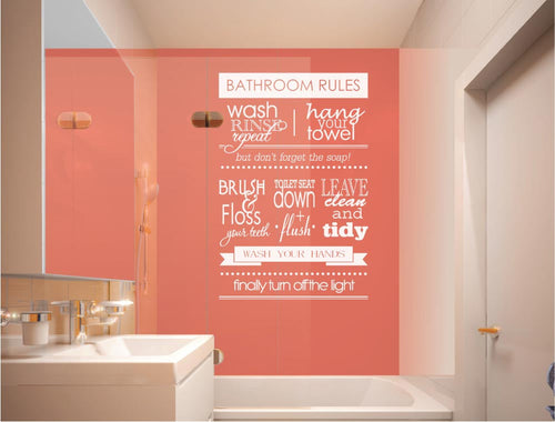 Bathroom Rules Wall Sticker Decal