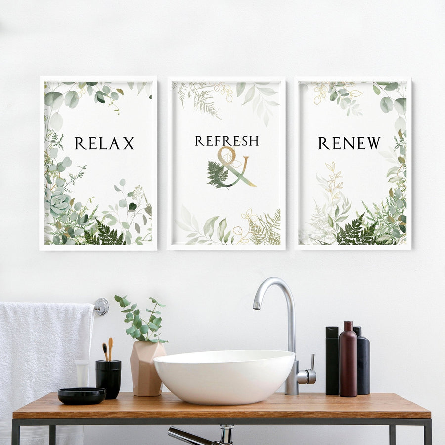 Wall art for the bathroom | Set of 3 art prints