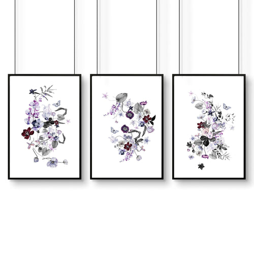 Bathroom Shabby chic wall decor | set of 3 framed wall art