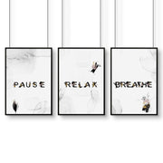 Wall art in bathroom | set of 3 Relaxing art prints